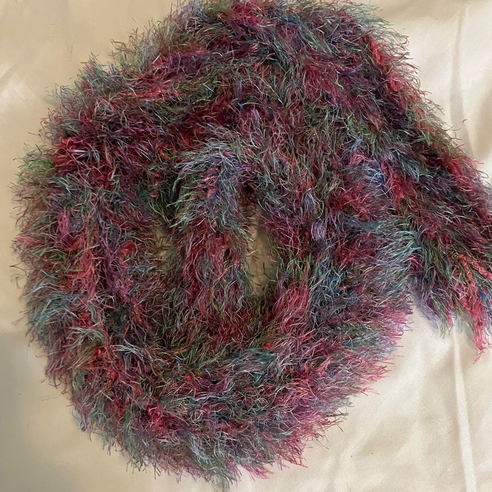 64 inch long, fuzzy skinny scarf